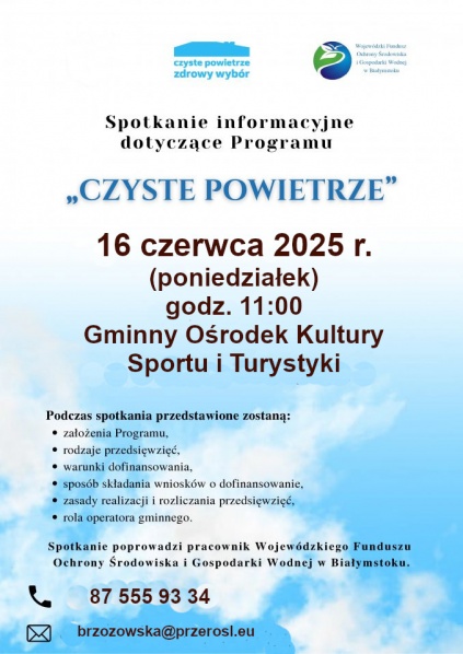 Szkolenie informacyjne dotyczące programu "Czyste Powietrze"