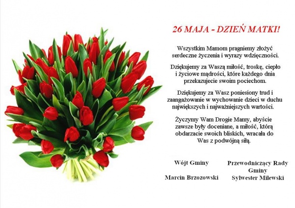 Życzenia z okazji Dnia Matki