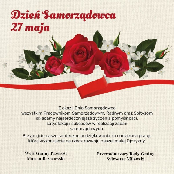 Życzenia z okazji Dnia Samorządowca